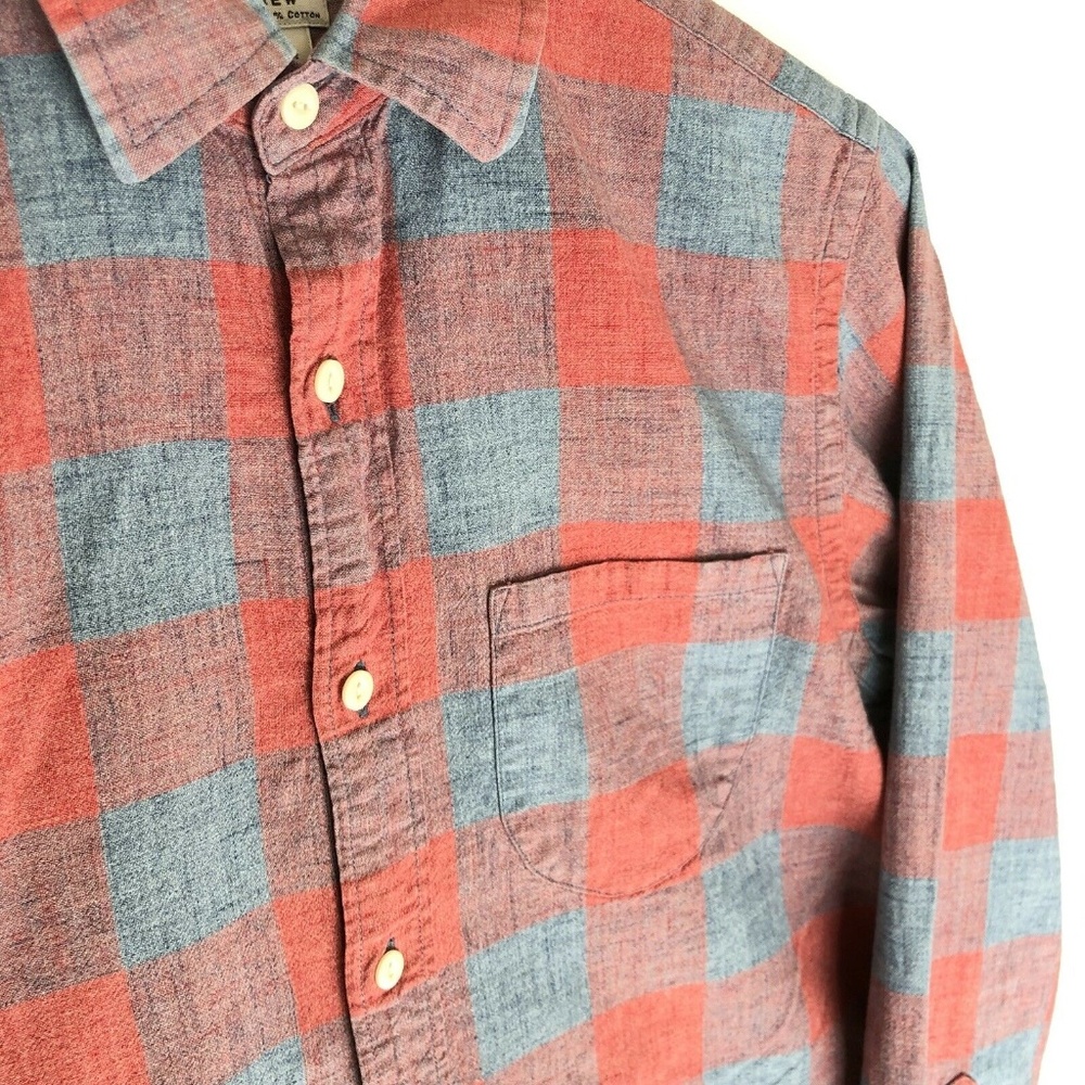 J. Crew Jackson Plaid Cotton Button-Up Shirt Soft Pink Woven Long Sleeve Size XS - Picture 7 of 8